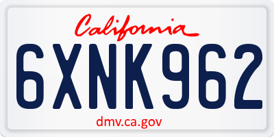 CA license plate 6XNK962