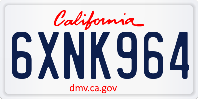 CA license plate 6XNK964