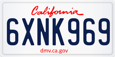 CA license plate 6XNK969