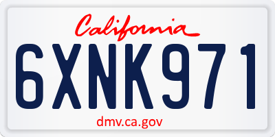 CA license plate 6XNK971
