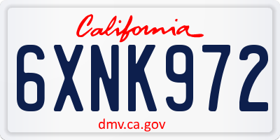CA license plate 6XNK972