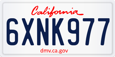 CA license plate 6XNK977