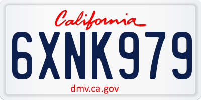 CA license plate 6XNK979