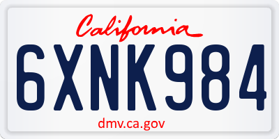 CA license plate 6XNK984