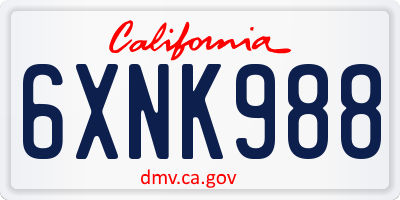 CA license plate 6XNK988
