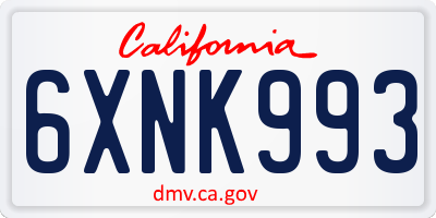 CA license plate 6XNK993