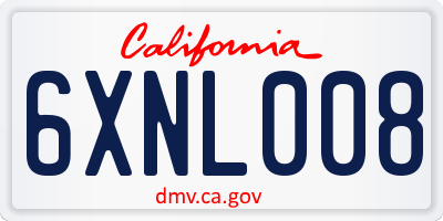 CA license plate 6XNL008