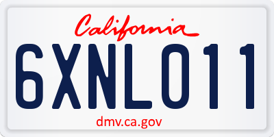 CA license plate 6XNL011