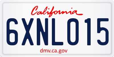 CA license plate 6XNL015