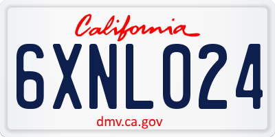 CA license plate 6XNL024