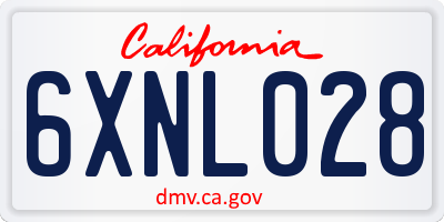 CA license plate 6XNL028