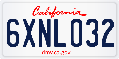 CA license plate 6XNL032