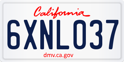 CA license plate 6XNL037