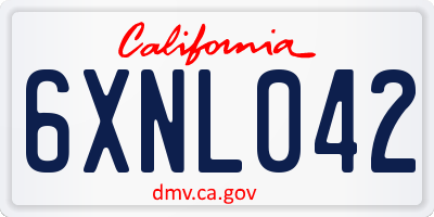 CA license plate 6XNL042
