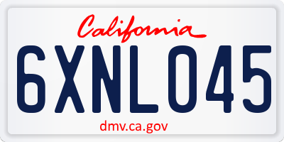 CA license plate 6XNL045