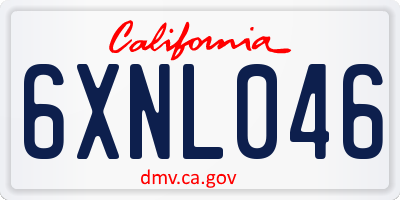 CA license plate 6XNL046