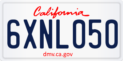 CA license plate 6XNL050