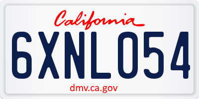 CA license plate 6XNL054