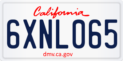 CA license plate 6XNL065