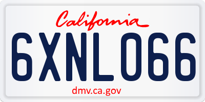 CA license plate 6XNL066