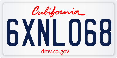 CA license plate 6XNL068