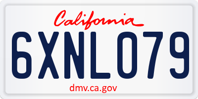 CA license plate 6XNL079