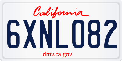 CA license plate 6XNL082
