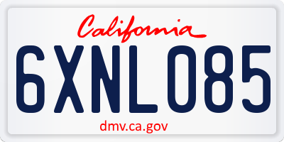 CA license plate 6XNL085
