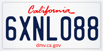 CA license plate 6XNL088