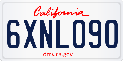 CA license plate 6XNL090