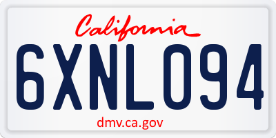 CA license plate 6XNL094
