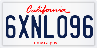 CA license plate 6XNL096