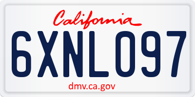 CA license plate 6XNL097
