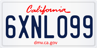 CA license plate 6XNL099