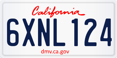 CA license plate 6XNL124