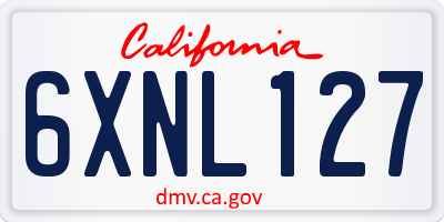 CA license plate 6XNL127