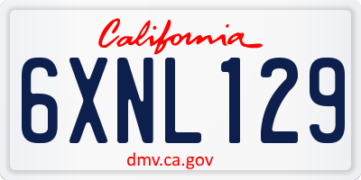 CA license plate 6XNL129
