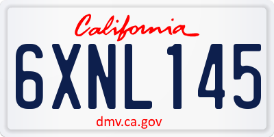 CA license plate 6XNL145