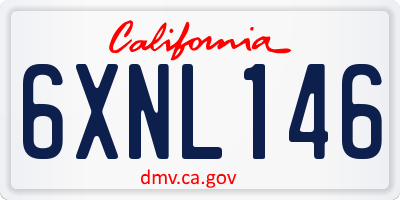 CA license plate 6XNL146