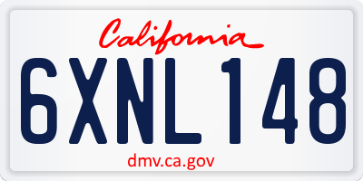 CA license plate 6XNL148