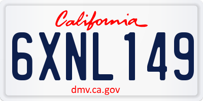 CA license plate 6XNL149