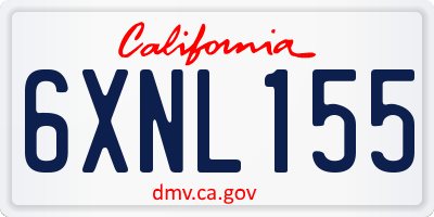 CA license plate 6XNL155