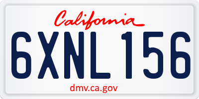 CA license plate 6XNL156