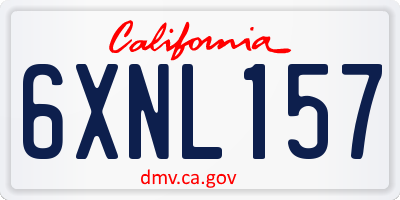 CA license plate 6XNL157
