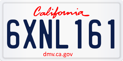 CA license plate 6XNL161