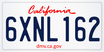 CA license plate 6XNL162