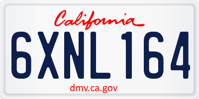 CA license plate 6XNL164