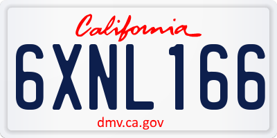 CA license plate 6XNL166