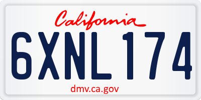 CA license plate 6XNL174