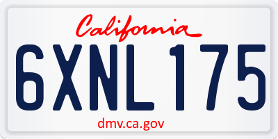 CA license plate 6XNL175
